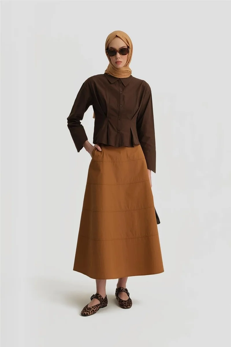ARMINE Sewing Detail Skirt 25Y1801 Tan