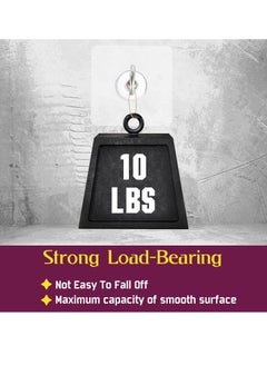 Excefore Ceiling Hooks, Self Adhesive Stainless Steel Eye Hooks, No Hole Hanger, Transparent Waterproof Seamless Oilproof Wall Hooks 4.5KG(max) for Hanging Plant Lights(10PCS)  - Image 3