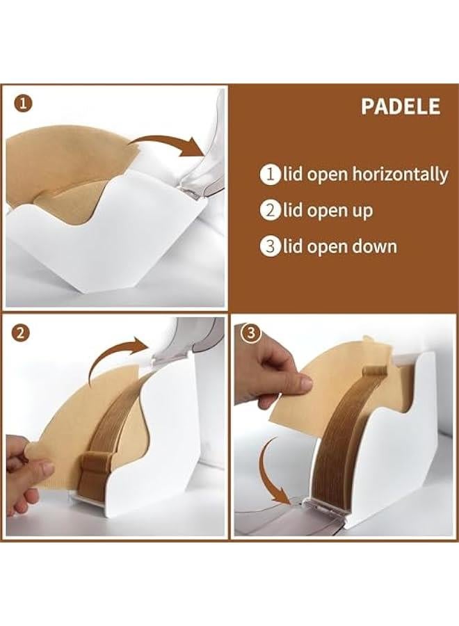هوكور TRASSLE Coffee Filter Holder,Coffee Filter Container Stand,Coffee Filter Box with Dustproof Cover, Filter Paper Holder for Coffee Shop, Home, Storage Capacity of 100 pcs Paper Filters (White)  - Image 2