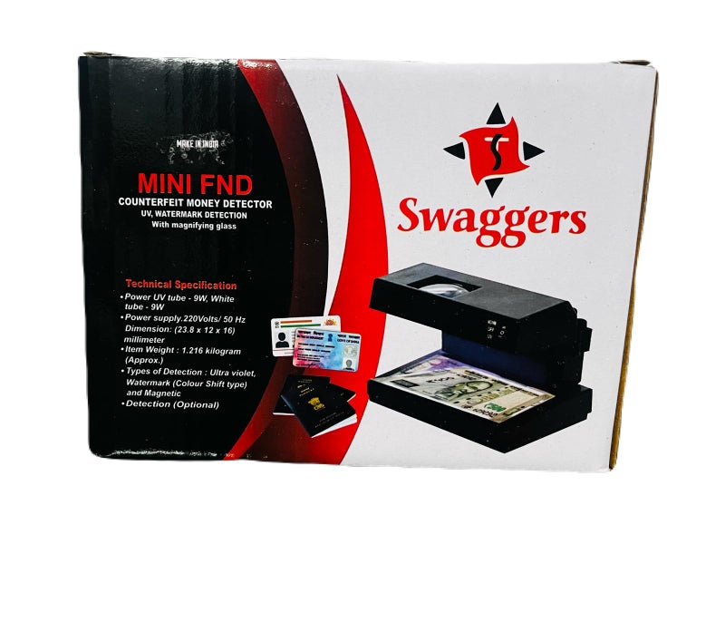 swaggers Mini UV Fake Note Detector/Duplicate Money Detector Machine with Blue and White Light- Compact - Image 5