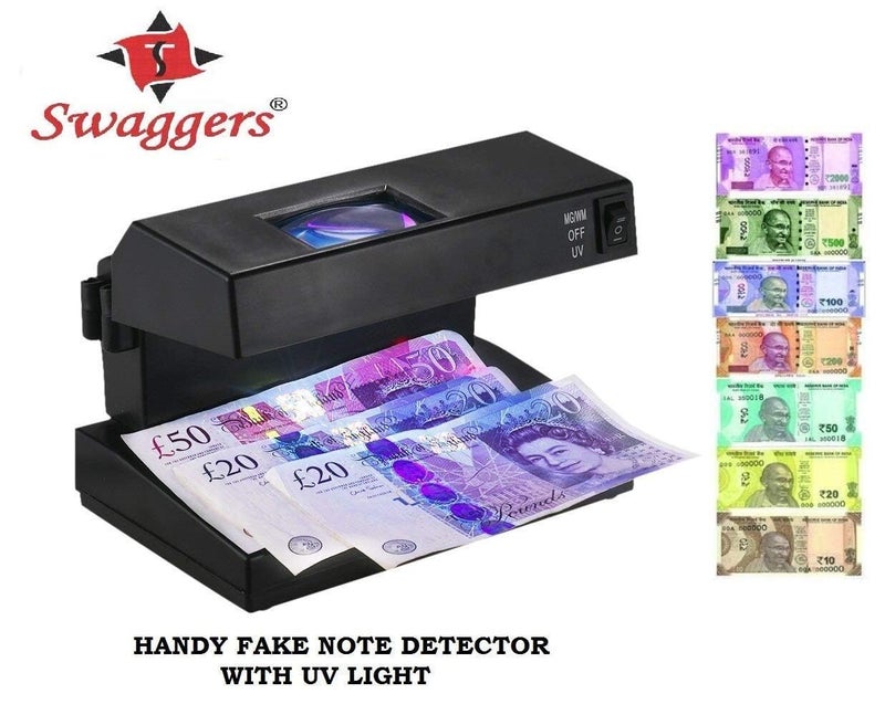 swaggers Mini UV Fake Note Detector/Duplicate Money Detector Machine with Blue and White Light- Compact - Image 2