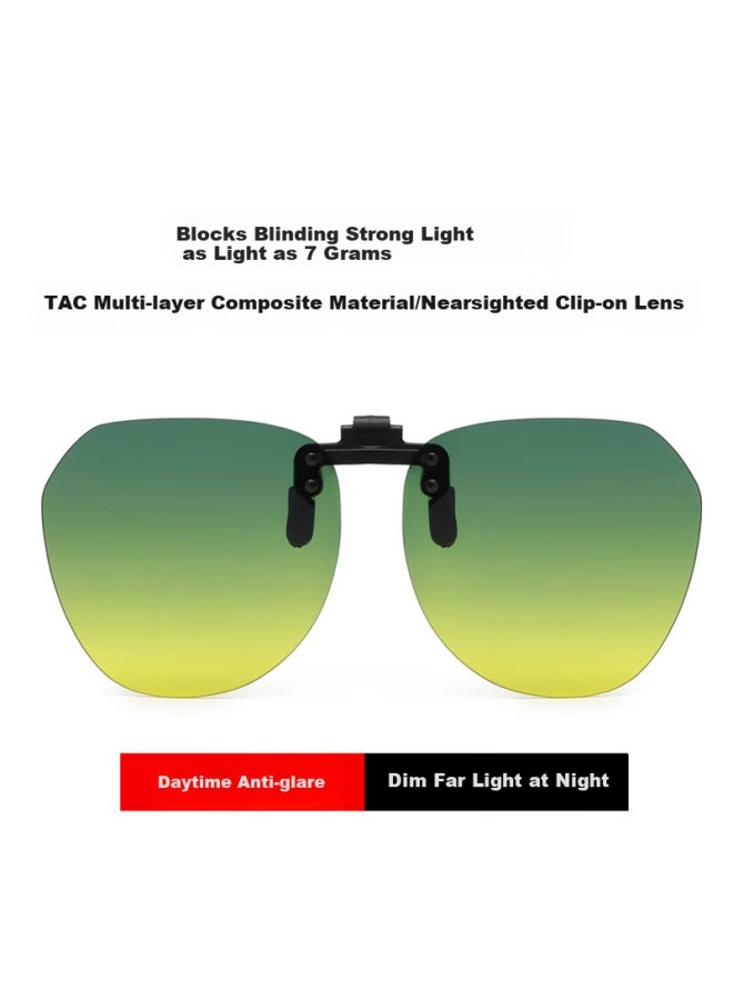 Lovedru Ralph Drew Day And Night Dual-use Sungl With Myopia Clip, Anti-glare Dimming High Beam Night Vision Mirror, Uv Protection Polarized Clip - Image 1