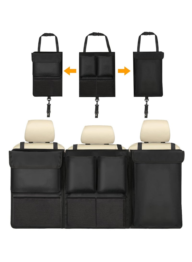 Excefore Car Boot Organiser, Car Trunk Tidy Organiser Bag, Detachable MultiPocket Car Organiser Seat Back Protectors With Zipper, WaterProof Durable Foldable Children's Travel Storage Bag, 101 x 46 cm - Image 1