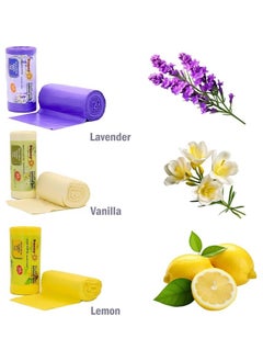 Sunny Your Bright Choice Scented Garbage Bags Combo Vanilla, Lemon, Lavender 10 Gallons 54cm x 60cm (30 x 3) 90 Pieces OXO-Biodegradable  - Image 2