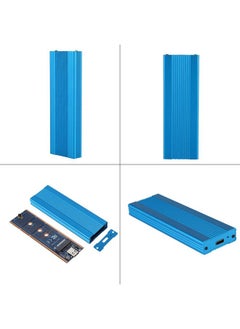 Thoraya USB3.1 to M.2 NVME Hard Disk Box SSD Case Enclosure NGFF PCIE to Type C Adapter Blue  - Image 4