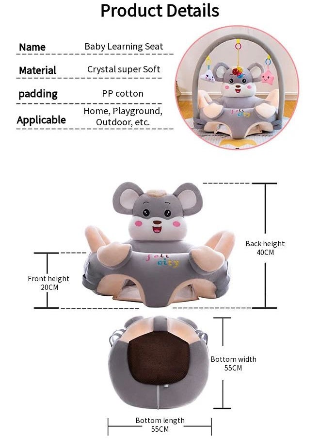 Vixplorn - Baby Chair Baby learning sitting seat, baby sofa toys, baby learning chair, cartoon cute plush newborn sofa, crystal velvet fabric, PP cotton filling, toddler children gift, suitable for baby children - Image 1