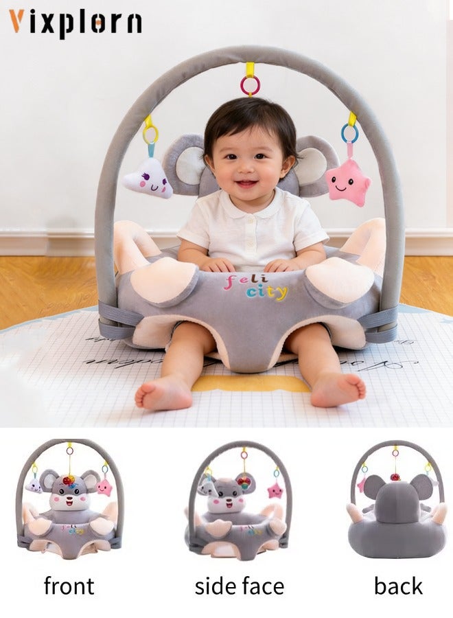 Vixplorn Baby Chair Baby learning sitting seat, baby sofa toys, baby learning chair, cartoon cute plush newborn sofa, crystal velvet fabric, PP cotton filling, toddler children gift, suitable for baby children - Image 1