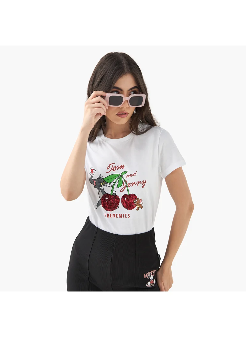 اس بي كاركترز Tom and Jerry Print T-shirt