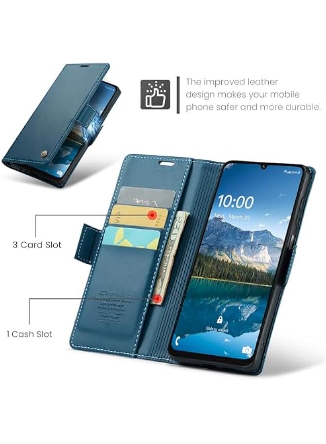 Slim RFID Blocking Leather Wallet Flip Case for Samsung Galaxy A06 with Card Holder and Magnetic Clasp, Durable Shockproof Cover Phone Case - Image 5