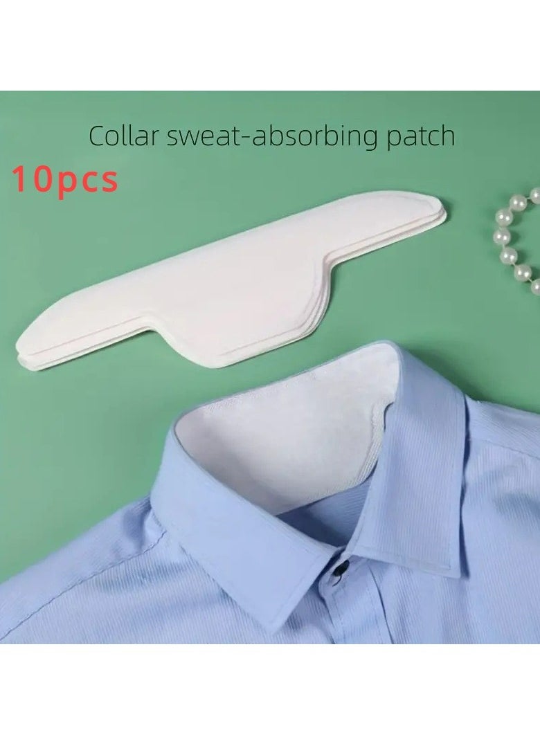 Generic 10pcs Sweat Absorbing Stickers, Collar, Brim, And Hat Sweat Absorbing Stickers, White Anti Dirt Stickers, And Disposable Anti Sweat Stickers,Invisible Collar Protector Sweat Pad  - Image 1