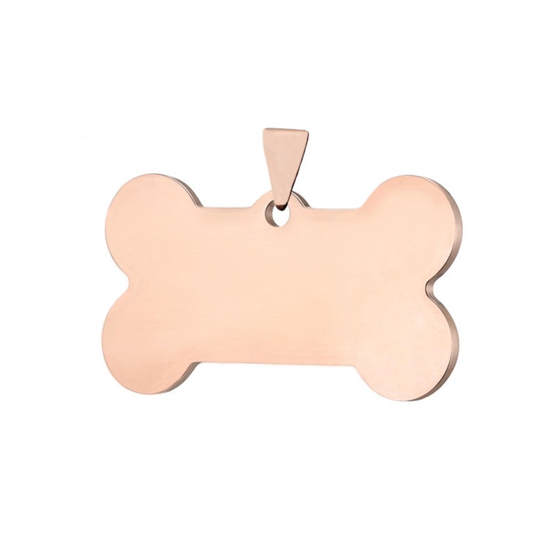 Stainless Steel Pet ID Tags Rose Gold Blank Charms Bone Dog ID Tags Pet Collar Name Accessories 15x07 5 Pieces