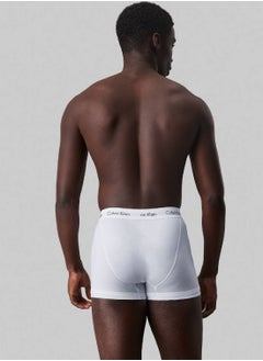 CALVIN KLEIN Men's 3 Pack Trunks - Cotton, White  - Image 3