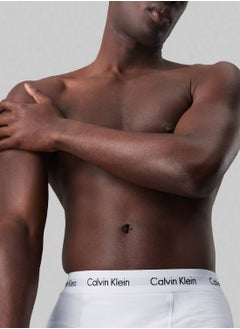 CALVIN KLEIN Men's 3 Pack Trunks - Cotton, White  - Image 4