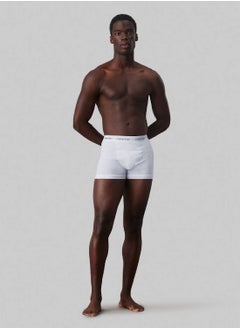 CALVIN KLEIN Men's 3 Pack Trunks - Cotton, White  - Image 5