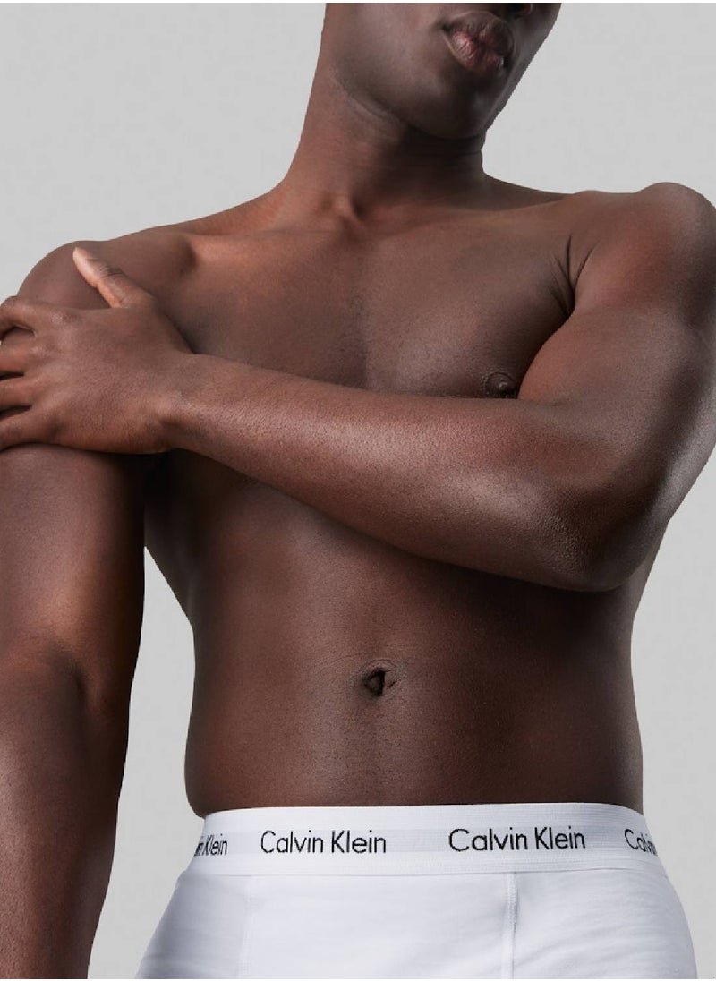 CALVIN KLEIN - Men's 3 Pack Trunks - Cotton, White - Image 1