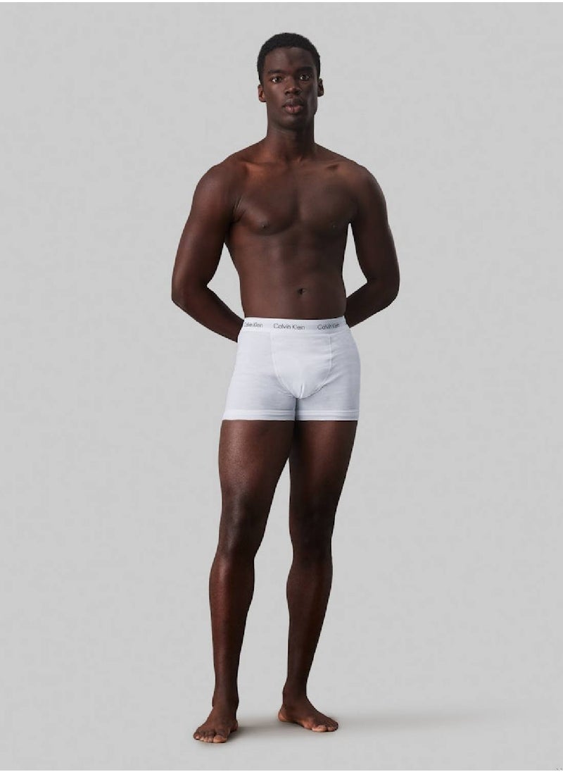 CALVIN KLEIN - Men's 3 Pack Trunks - Cotton, White - Image 1