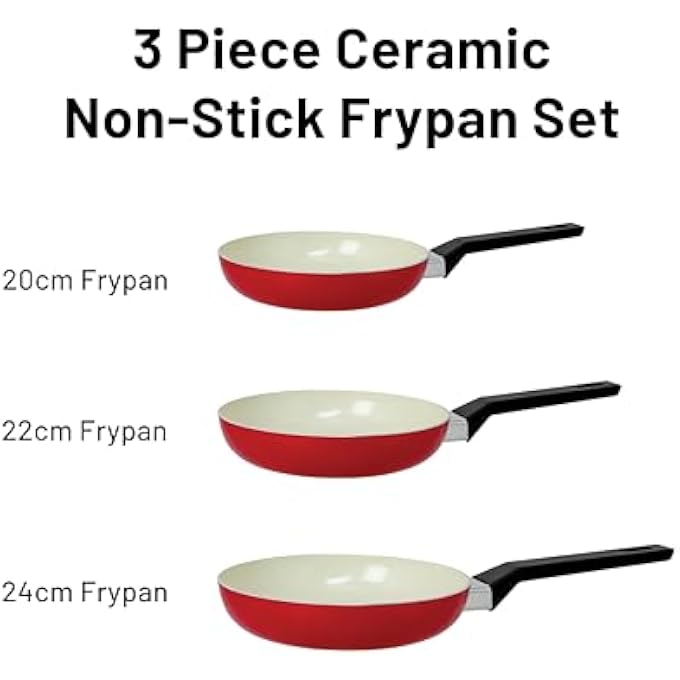 fresh choice Carmine 3Pc Pfas Free Pressed Aluminum Frypan Set - Image 3