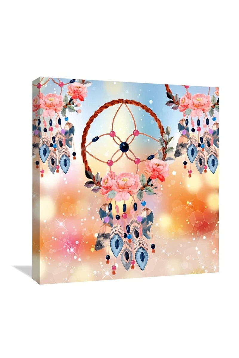 Canvas Painting Print Galaxy Star Dreamcatchers Picture Poster Print Stretched And Framed Canvas Wall Artwork - Image 1