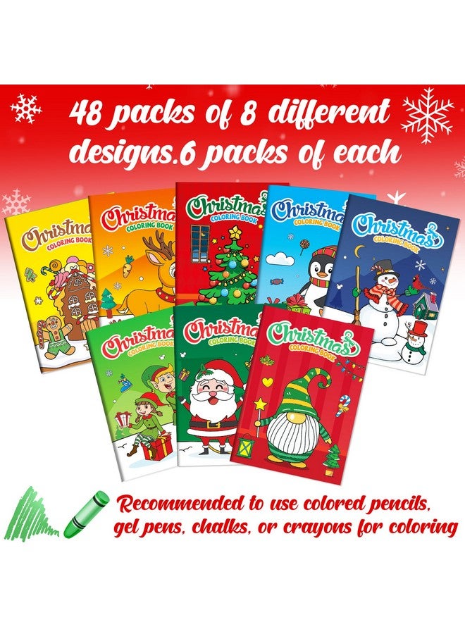 D-FantiX 48Pack Christmas Coloring Book for Kids, Christmas Party Favors for Kids, Holiday Activities Gift for Boys Girls, Xmas Treats Prizes Stockings Goodie Bags Stuffer Filler Party Supplies - Image 3