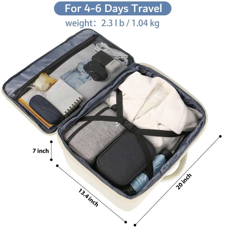 MATEIN Large Backpack for Travel Flight Approved, 45L Carry on Backpack with Padded Shoulder Straps for Adult, Men, Women, Expandable Daypack for Clothes, Travel Essentials, Beige - Image 3