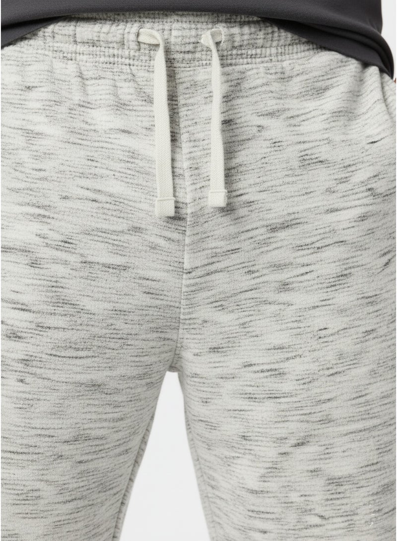 Studio Men's Heather Grey Fleece Drawstring Shorts | Soft Cotton Blend Casual Lounge Shorts - Image 3