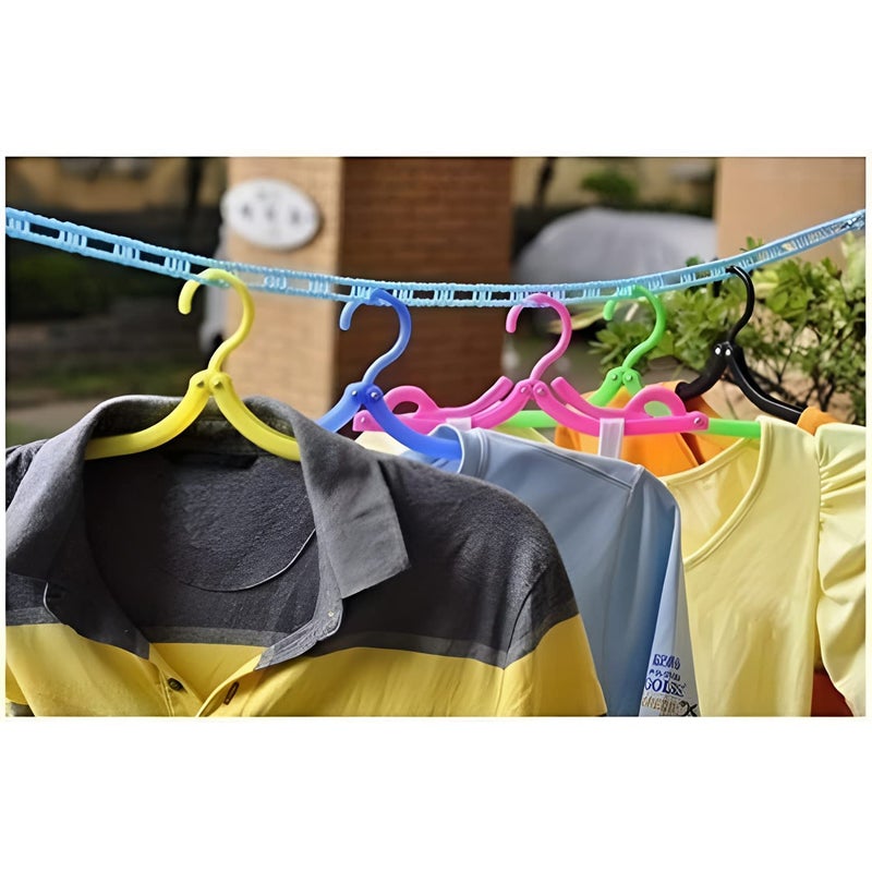 LEKORED 5 Meters Windproof AntiSlip Clothes Washing Line Drying Nylon Rope with Hooks 1Pc Multicolor - Image 4