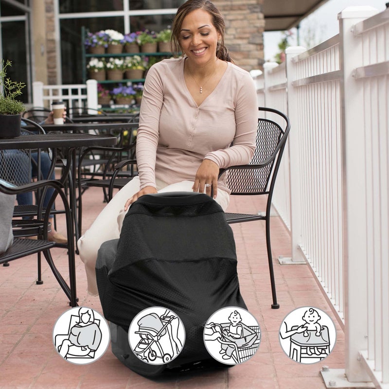 Boppy 4 and More Multi-use Cover, Charcoal, Quick-Dry UPF 50+ Knit and Breathable Mesh, Versatile for Car Seat Canopy, Nursing Cover, Infant Strollers, Shopping Carts, Highchairs and More - Image 3