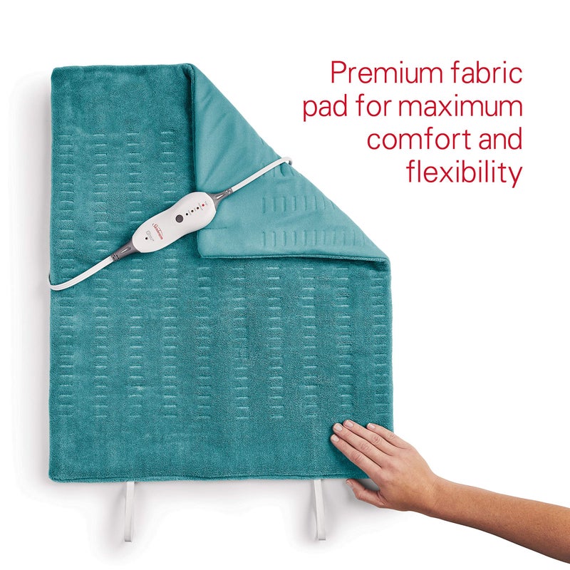 Sunbeam XXL Heating Pad, 20"x 24", For Back, Neck, Shoulder, and Period Cramp Pain Relief, 4 Heat Settings, Auto Shut-Off, Machine-Washable, Gifts For Mom & Wife, Dark Teal - Image 4