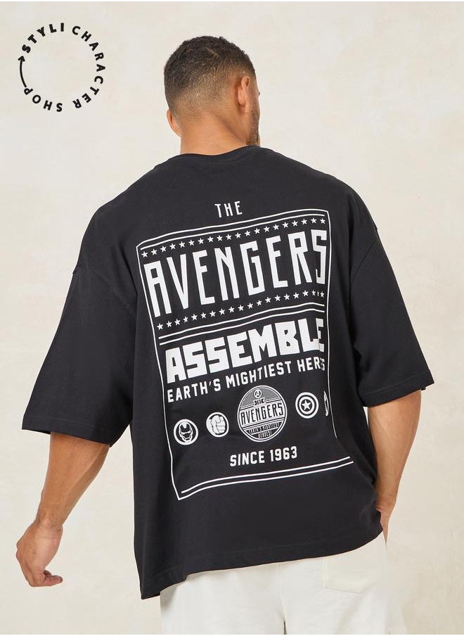 Styli Styli Front and Back Avenger Print Boxy T Shirt  - Image 1