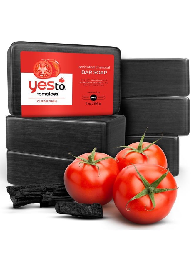 Yes to Tomatoes Clear Skin Activated Charcoal Bar Soap 7 oz (Pack of 6) - Image 1