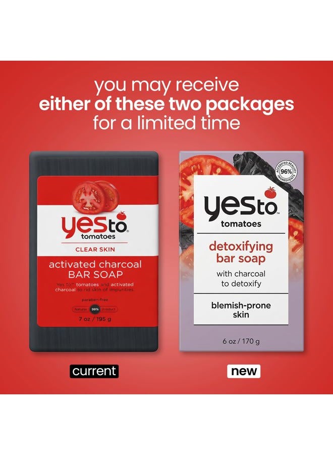 Yes to Tomatoes Clear Skin Activated Charcoal Bar Soap 7 oz (Pack of 6) - Image 2