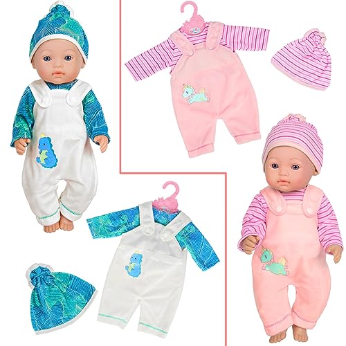 Ebuddy Doll Clothes 10 Sets Baby Doll Clothes Fit for 14-16 inch Baby Dolls，43 cm New Born Baby Dolls, 15 inch Dolls, 18 inch Dolls (Doll is not Included) - Image 4