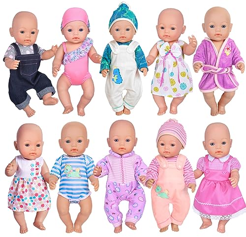 Ebuddy Doll Clothes 10 Sets Baby Doll Clothes Fit for 14-16 inch Baby Dolls，43 cm New Born Baby Dolls, 15 inch Dolls, 18 inch Dolls (Doll is not Included) - Image 3