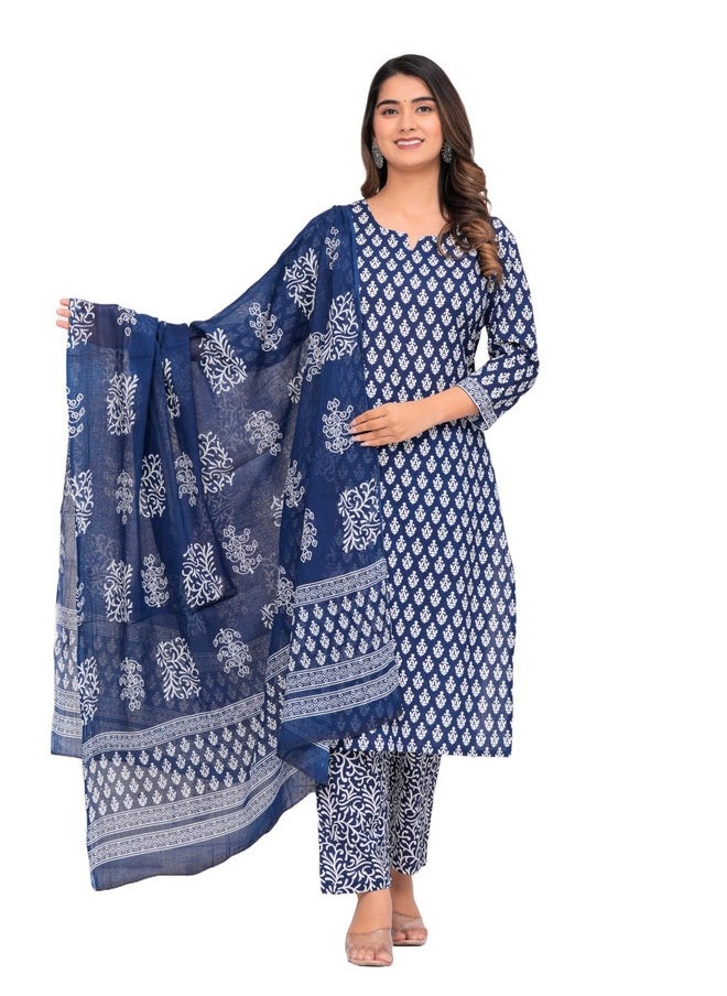 MEERA FAB Women's Cotton Printed Straight Kurta with Palazzo & Dupatta Set Blue - pzsku/ZA448F397D9F8C509E3EBZ/45/_/1740118140/ea1e2c32-5dc9-493e-ba03-db13ad1187aa