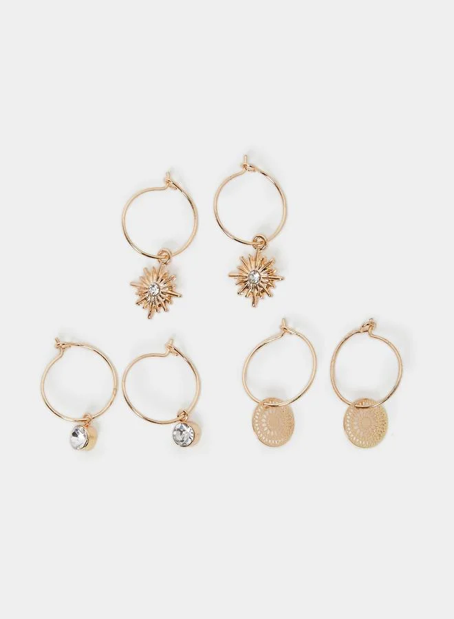 Styli Styli Set of 3 - Drop Accent Hoop Earrings
