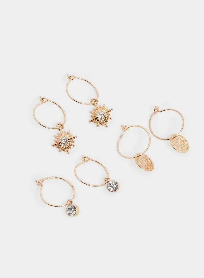 Styli Styli Set of 3 - Drop Accent Hoop Earrings