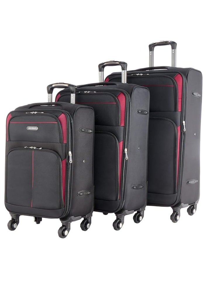 بولو طقم حقائب سفر 3 قطع مقاس 20/24/28 من بولو بعجلات دوارة -اسود - Image 1