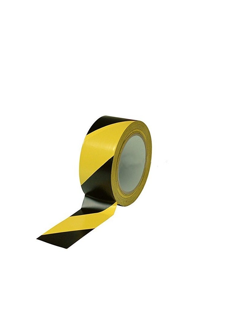 MARKQ Hazard Warning Tape, 2" x 20 yards Black and Yellow Adhesive Safety Tape, Caution Barricade Construction Tape for Dangerous Areas, Walls, Pipes, Equipment PVC Floor Marking tape - Image 1