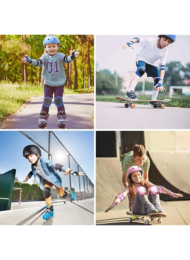مجموعة خوذة دراجة للأطفال، واقيات ركبة للتزلج على الألواح، واقيات كوع للخوذة للأطفال، واقيات معصم قابلة للتعديل للأطفال من سن 3 إلى 10 سنوات، مجموعة معدات حماية للأطفال للرياضة وركوب الدراجات والتزلج على الجليد والسكوتر - Image 4