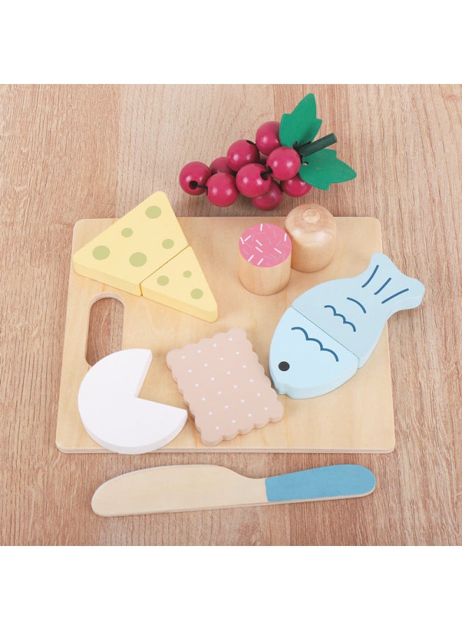 Young Children's Simulation Play House Toy American Vegetables And Fruit Salad Fries Hamburger Popsicle Breakfast Combination Set-Color:KBQ-American Fruit Salad 0.6 - Image 3