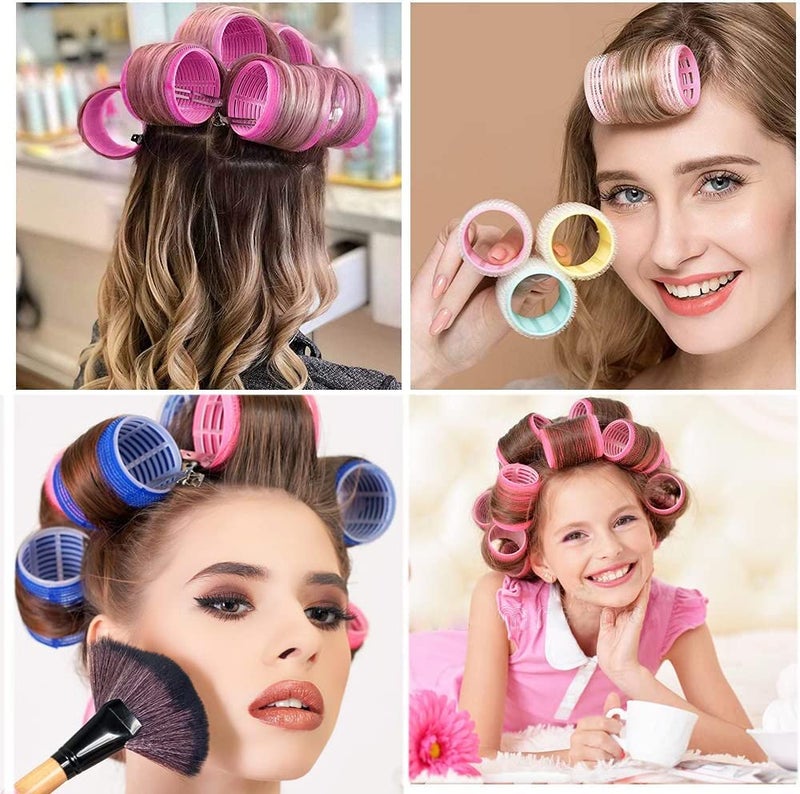 BESSEEK Super Jumbo Hair Rollers  12 Pack Self Grip Salon Hairdressing Curlers  Hair Curlers Sets  Diy Curly Hairstyle For Long Hair  Colors May Vary  Jumbo Plus - Image 3