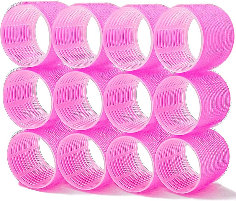 BESSEEK Super Jumbo Hair Rollers  12 Pack Self Grip Salon Hairdressing Curlers  Hair Curlers Sets  Diy Curly Hairstyle For Long Hair  Colors May Vary  Jumbo Plus - Image 1