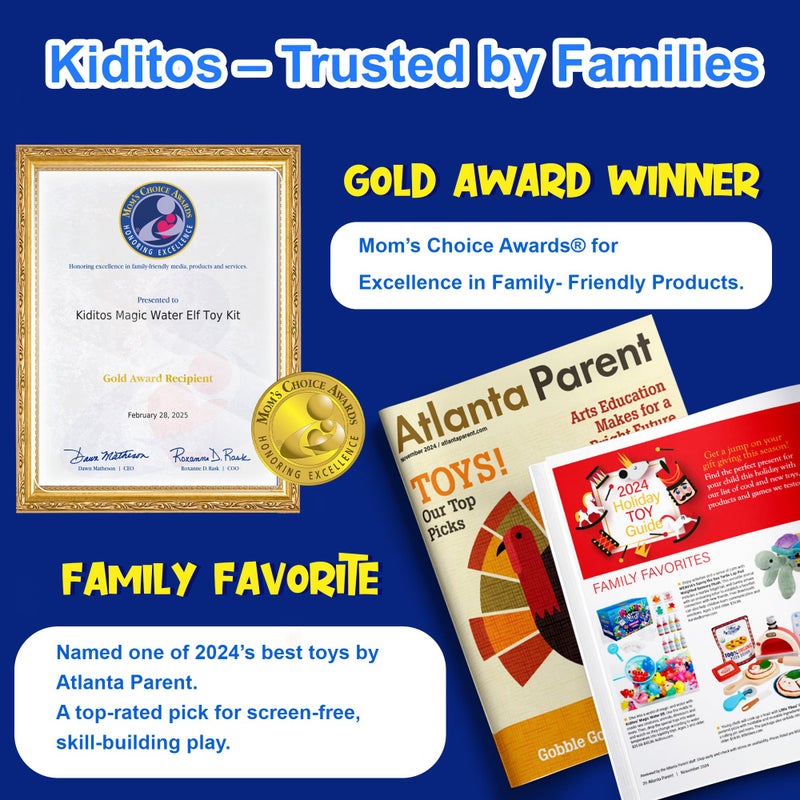 Kiditos Glow in The Dark Magic Water Elf Toy Kit-Squishies for Kids, 6 Gels & 6 Molds, Magic Gel Water Pets Sensory Toy, Fun DIY Craft Kit, Party Favors, Birthday & Christmas Gifts for Kids Ages 3+ - Image 2