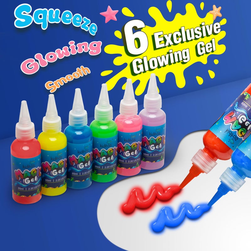 Kiditos Glow in The Dark Magic Water Elf Toy Kit-Squishies for Kids, 6 Gels & 6 Molds, Magic Gel Water Pets Sensory Toy, Fun DIY Craft Kit, Party Favors, Birthday & Christmas Gifts for Kids Ages 3+ - Image 4