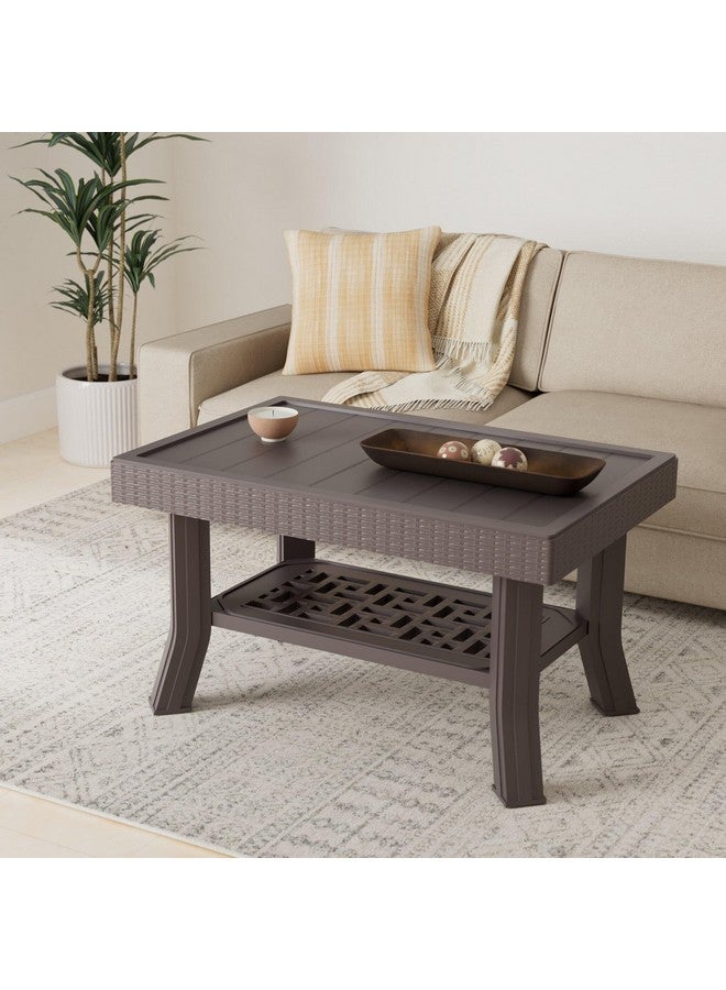 MARC Center Plastic Table for Home, Office & Outdoor Good Grade , Brown - Image 2