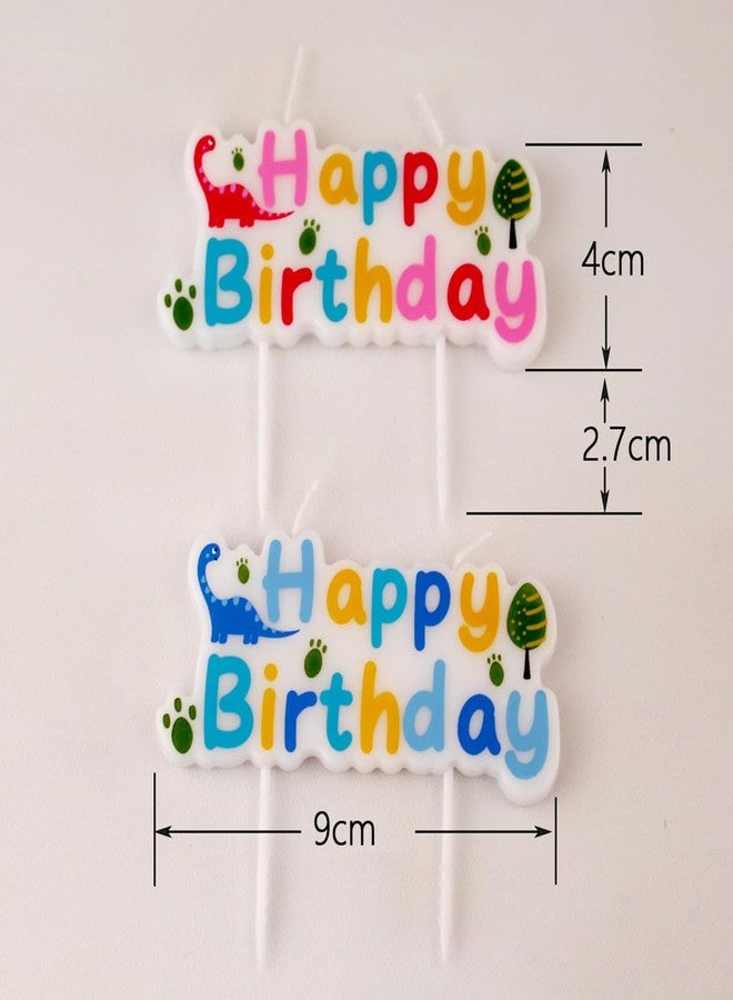 Juzfun Cake Topper Candle Blue Dinosaur Themed for Happy Birthday Letter Decoration Party Celebration - Image 4