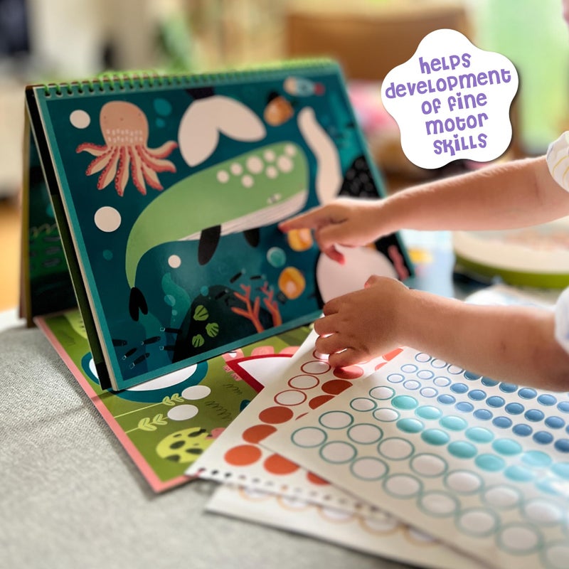 DINO MINI Dot is Fun! - Imaginative Paint by Sticker Kit for Kids - Dot Art Sticker Book for Toddlers 3-5 - Stocking Stuffers for Kids - Sticker Art Book for Toddlers (Space) - Image 5
