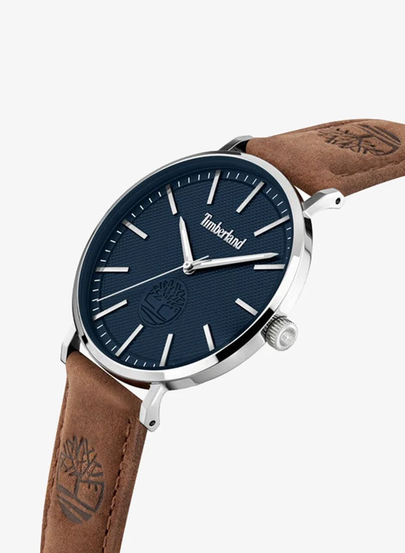 تمبرلاند Kinsley Navy Dial Leather Strap Analog Watch for Men, 42mm