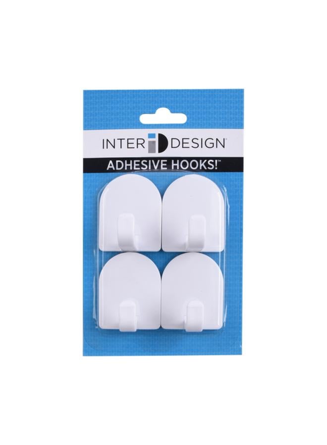 InterDesign 4-Piece Self Adhesive Hook Set White - Image 1