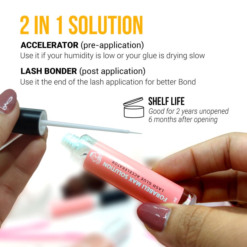 Forabeli Lash Bonder for Eyelash Extensions - Max Solution Fast Cure, Boosts Retention, Reduces Sensitivity, Pro-Grade Bonding Accelerator - Image 3